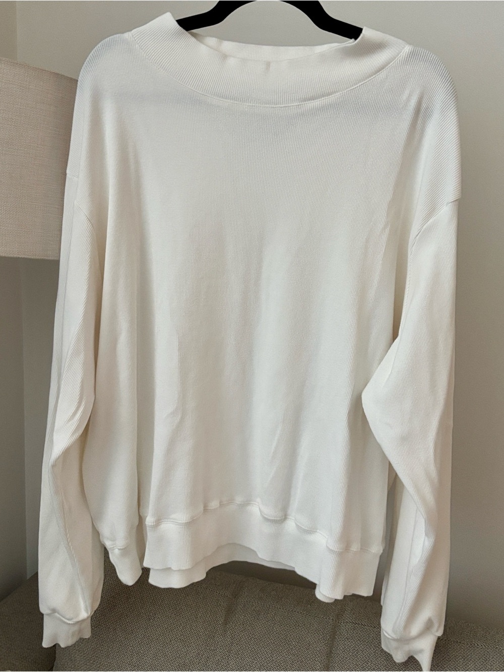 Parke White Ribbed Mockneck
